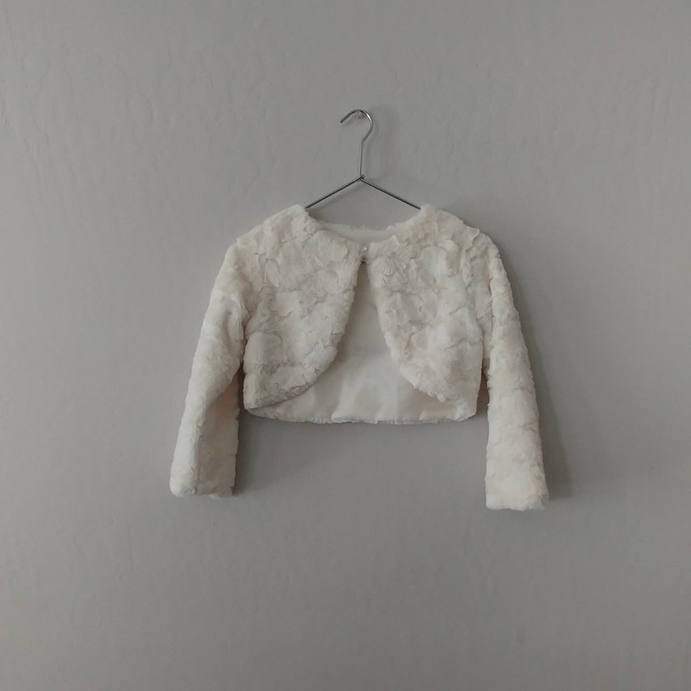 Sweet Kids Long Sleeve Shrug, Size 10, Ivory